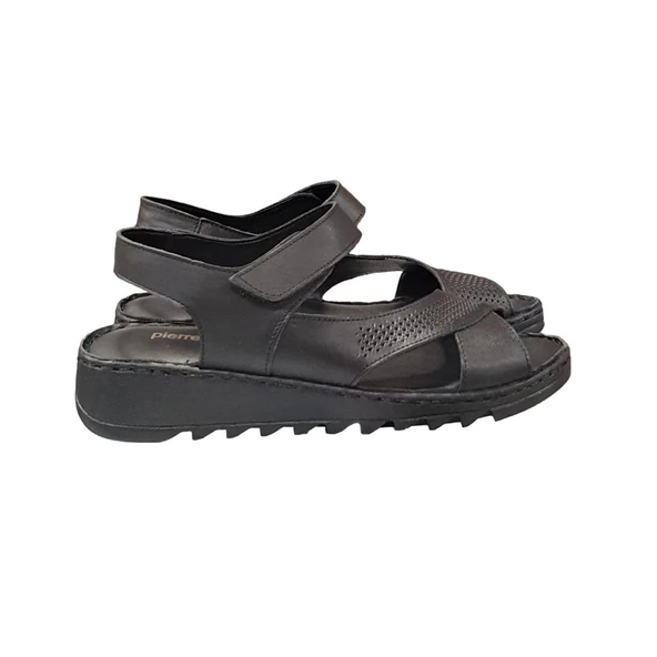 Pierre Cardin Deri Cırtlı Anatomik Bayan Sandalet Ayakkabı - 2
