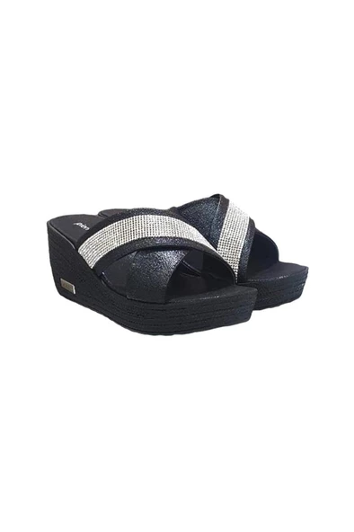 Pierre Cardin Taş Şeritli Dolgu Topuk Günlük Bayan Terlik - 10