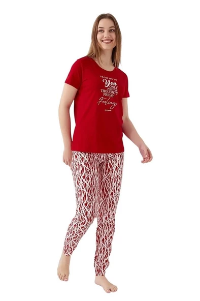 Pierre Cardin Sıfır Yaka Pamuklu Kısa Kol Bayan Pijama Takım - Resim 9