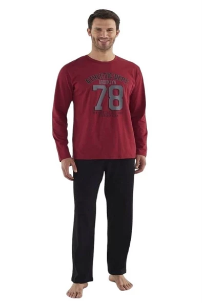 Mod Collection Pamuklu Uzun Kol Erkek Pijama Takım - 2