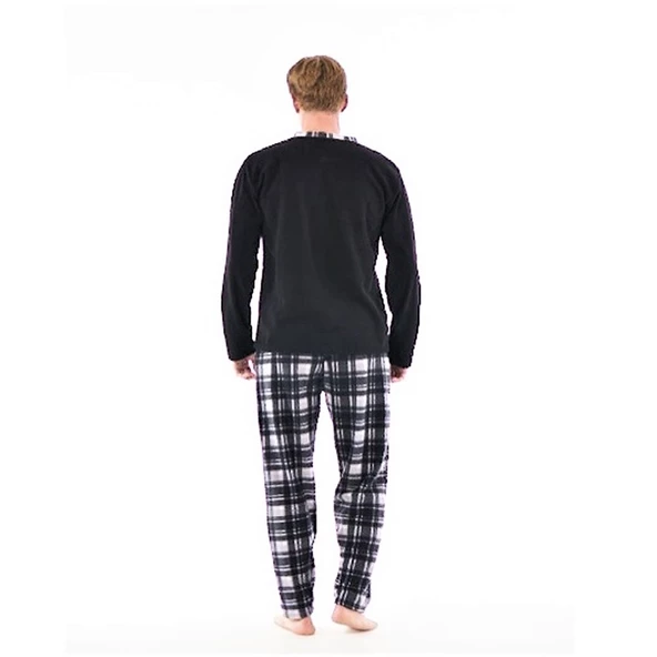 Estiva Alt Pijaması Ekose Kareli Polar Erkek Pijama Takım - 2