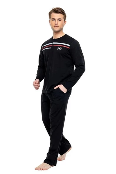 Mod Collection %100 Pamuk Büyük Beden Erkek Pijama Takım - 9