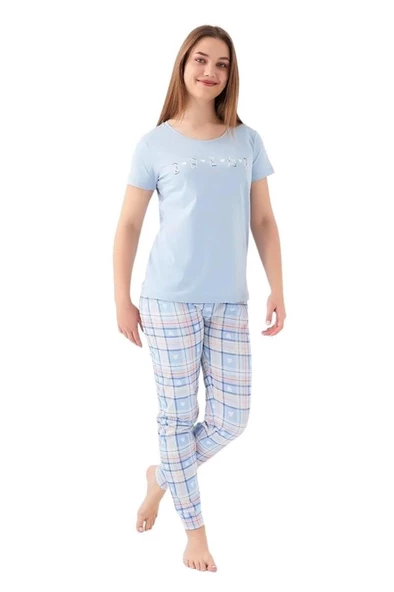 Pierre Cardin Pamuklu Lastikli Paça Kısa Kol Bayan Pijama Takım - Resim 4