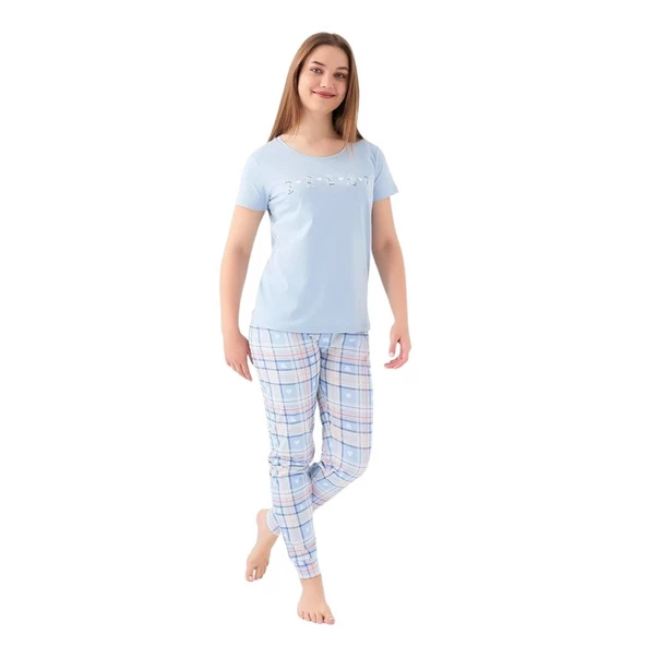 Pierre Cardin Pamuklu Lastikli Paça Kısa Kol Bayan Pijama Takım