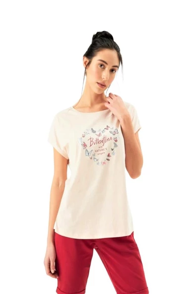 Eros Pamuklu Üstü Baskılı Kısa Kol Bayan Şort Takım - Resim 7