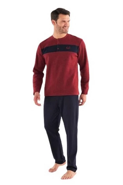 Mod Collection Patlı Selanik Kumaş Kışlık Erkek Pijama Takım - 10