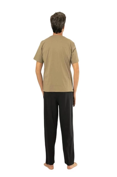 Estiva Patlı Sıfır Yaka Pamuklu Kısa Kol Erkek Pijama Takım - 4