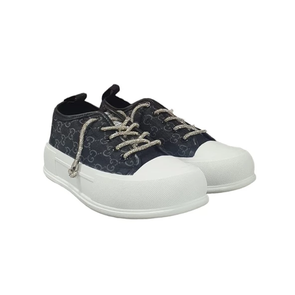 Guja Taşlı Bağcıklı Üstü Tekstil Sneaker Bayan Spor Ayakkabı - 4