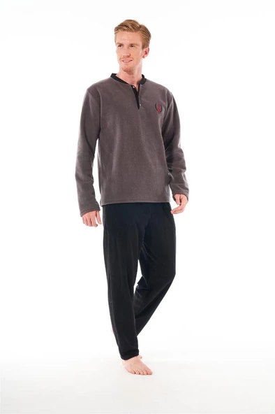 Estiva Alt Üst Günlük Polar Erkek Pijama Takım - 7