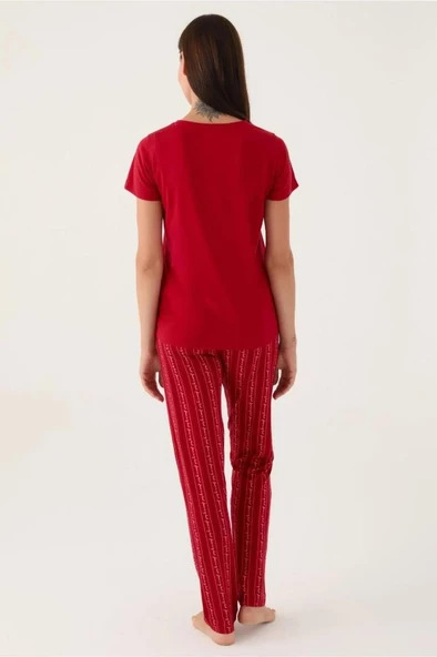 Arnetta Patlı Düğmeli Yaka Viskon Bayan Pijama Takım - 6