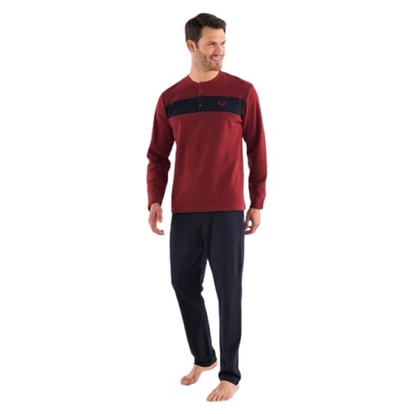 Mod Collection Patlı Selanik Kumaş Kışlık Erkek Pijama Takım - 4