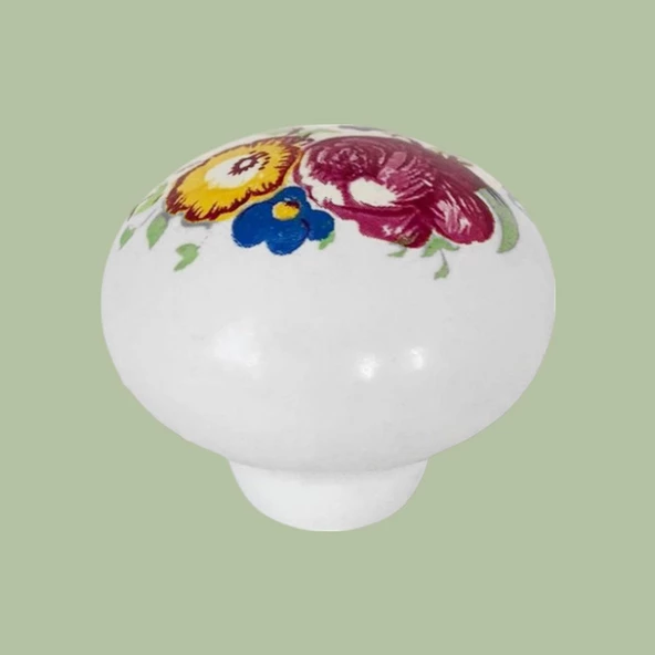 8 Adet Menekşe Kulp Beyaz Polimer Düğme Kulp Mantar Mobilya Mutfak Dolabı Çekmece Kulbu Kulpları - Resim 6