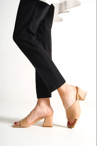 New Hawton Nude Kadın Topuklu Terlik - 2