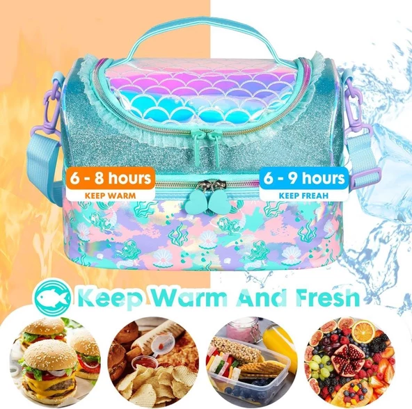 Vest Beslenme Çantası Çift Katlı Mavi Deniz Kızı - 2