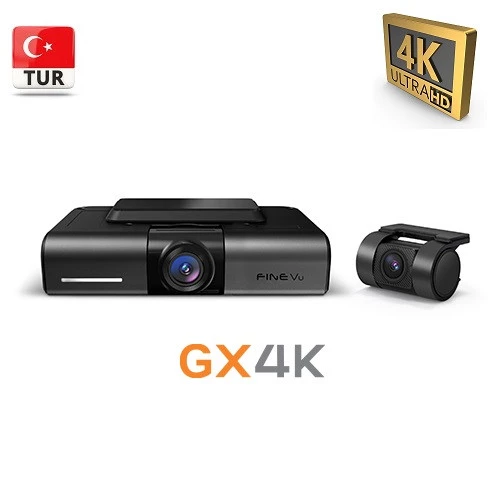 FINEVU GX4K Ultra HD 2ch Wi-Fi Türkçe 2 Kameralı Araç Kamerası