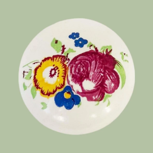 8 Adet Menekşe Kulp Beyaz Polimer Düğme Kulp Altın Tablalı Mobilya Mutfak Dolabı Çekmece Kulbu Kulpları - Resim 6