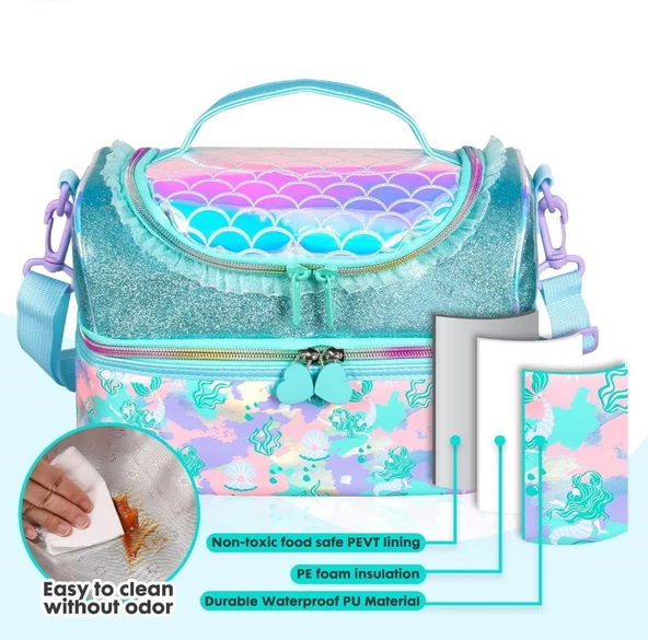 Vest Beslenme Çantası Çift Katlı Mavi Deniz Kızı - 7