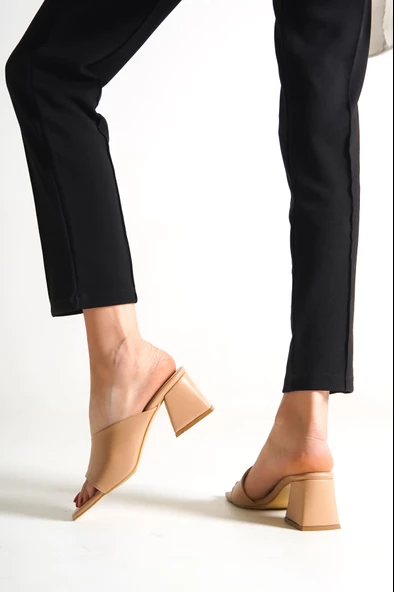 New Hawton Nude Kadın Topuklu Terlik - 4