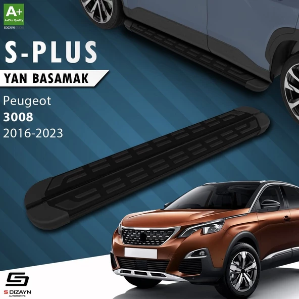 S-Dizayn Peugeot 3008 2 S-Plus Siyah Yan Basamak 183 Cm 2016-2023