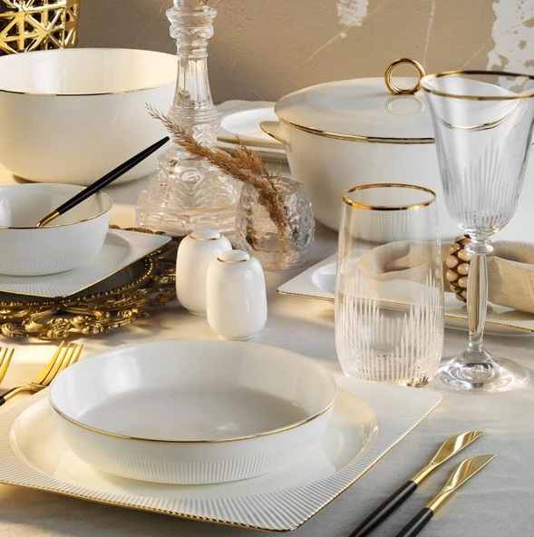 Aryıldız Maria Gold 60 Parça Yemek Takımı