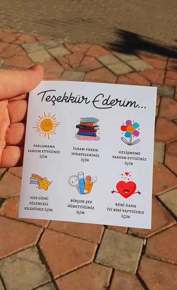 Öğretmenler Günü Tebrik Kartı - Not Kartı -Özel gün 24 Kasım 2Adet - 2