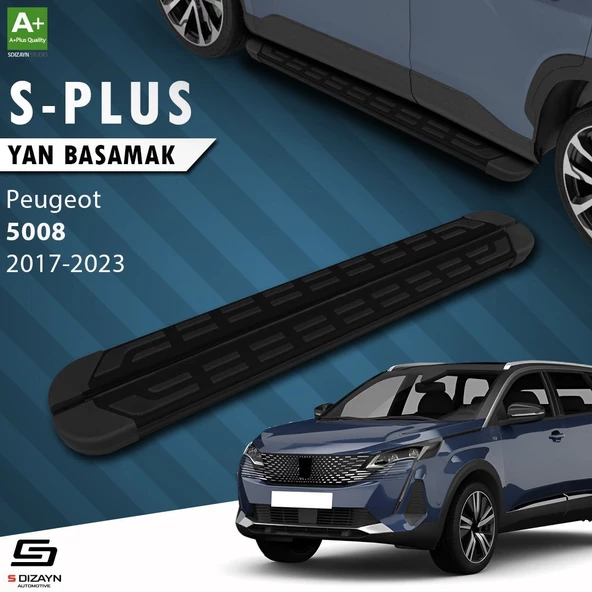 S-Dizayn Peugeot 5008 2 S-Plus Siyah Yan Basamak 203 Cm 2017-2023