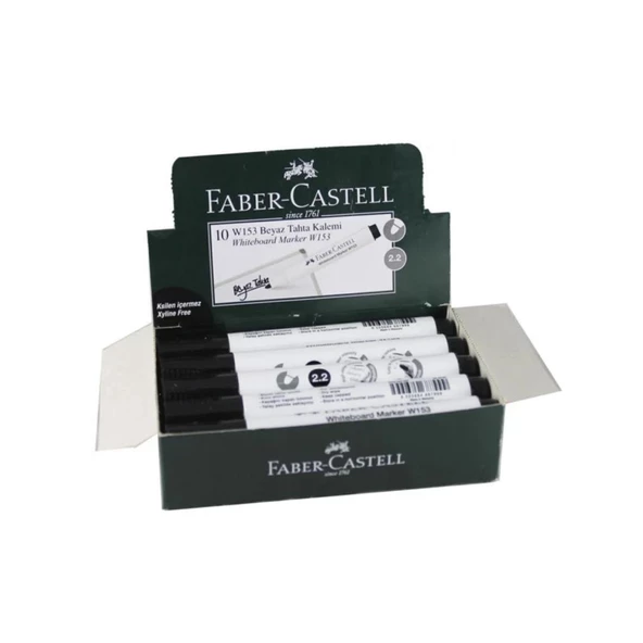 Faber Castell Tahta Kalemi W153 W.Board Markör Siyah - 10 Adet