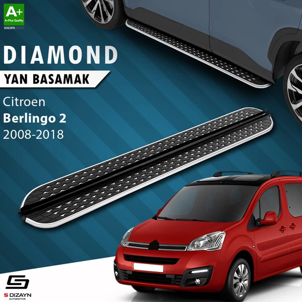 S-Dizayn Citroen Berlingo 2 Diamond Krom Yan Basamak 193 Cm 2008-2018