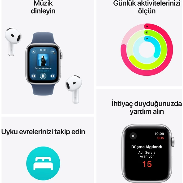 Apple Watch Se Gps 40MM Silver Aluminium Case With Blue Cloud Sport Loop - 3
