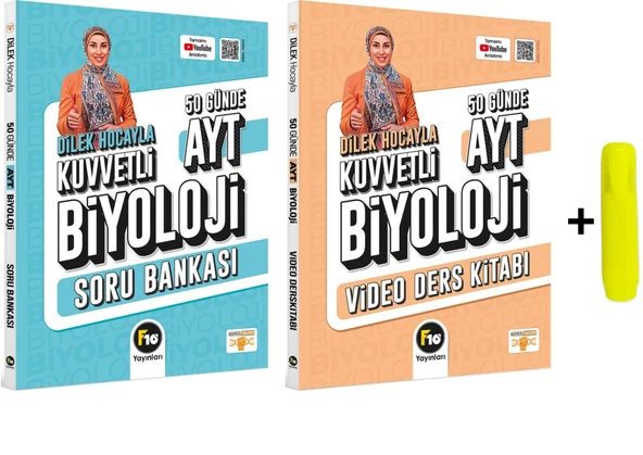 Dilek Hocayla 50 Günde AYT Biyoloji Video Ders Kitabı Soru Bankası Seti F10 Yayınları