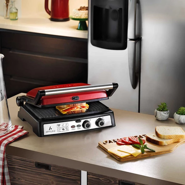 Aryıldız Multi Grill Tost Makinesi Kırmızı Ar256688