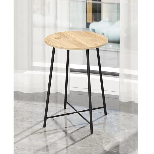 Eportatif Mutfak Oval 2 Kişilik Bar Yemek Masası Çam 1515 - 8