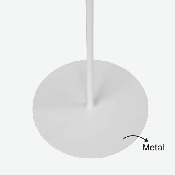 Slav Hazır Konik Kumaş Başlık Beyaz Metal Lambader Salon Köşe Lambası - 5