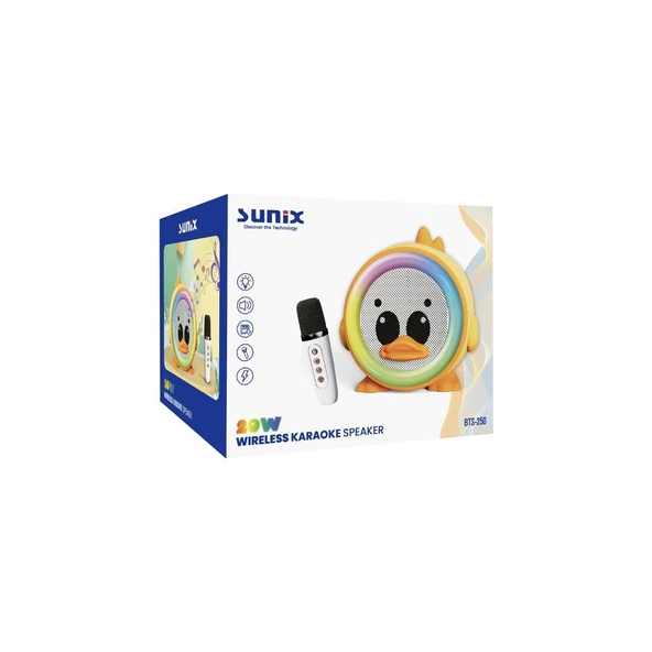 Sunix 20W 2400 Mah Karaoke Mikrofonlu Ledli Bluetooth Hoparlör BTS-250 - 2