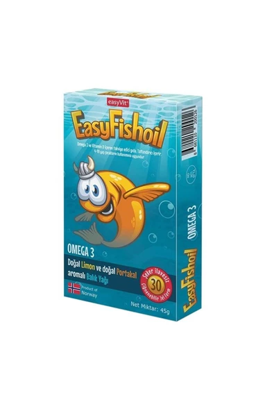 Easyfishoil Omega 3 Limon ve Portakal Aromalı Çiğnenebilir 30 Adet Jel