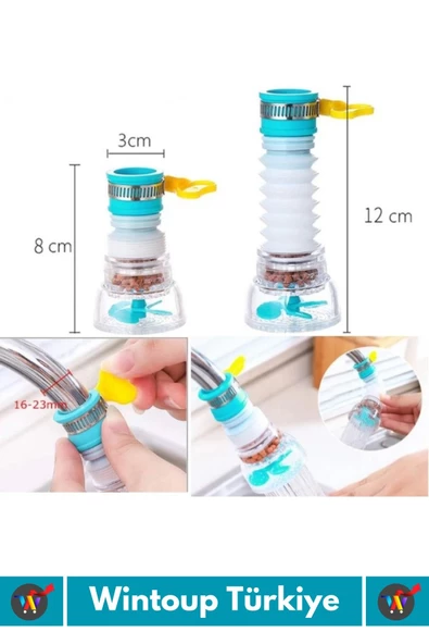 Özel Üretim 360 Derece Dönebilen Su Tasarruflu Oynar Başlıklı Pervaneli Taşlı Musluk Başlığı 1 Adet - 6