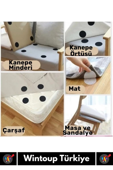 Özel Kendinden Yapışkanlı Yıkanabilir Tekrar Kullanılabilir Halı Kilim Kaydırmaz Cırt Bant 10 Adet - 4