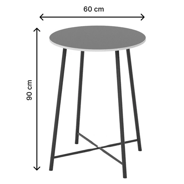 Eportatif Mutfak Oval 2 Kişilik Bar Yemek Masası Füme 1517 - 10