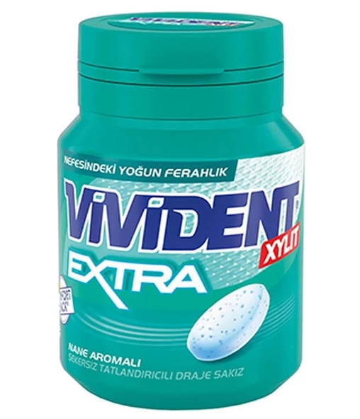 Vivident Extra Mentol-Nane Aromalı Şekersiz-Tatlandırıcılı Draje Sakız Kutu 66g - 2