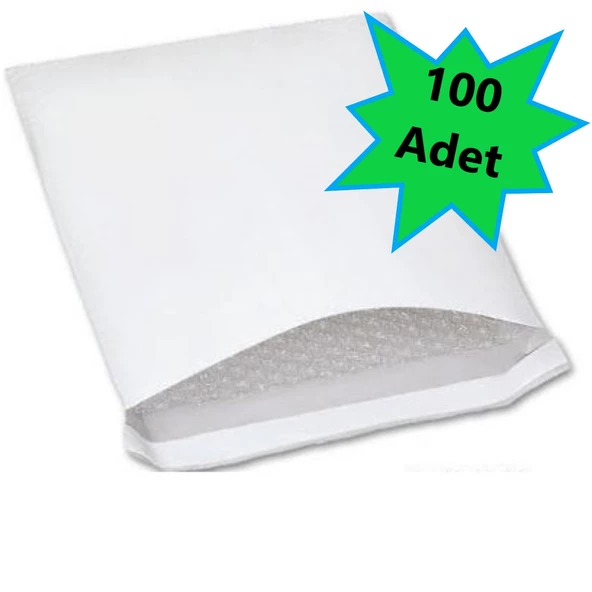 Beyaz Kağıt Kaplamalı Balonlu Patpat Torba Bantlı 24X32 +5 (100 Adet) Baloncuklu Torba - 2