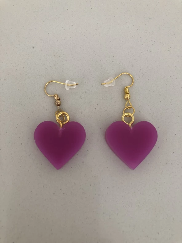 MOR RENKLİ KALP KÜPE - 4