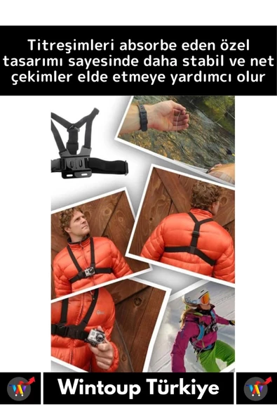 Premium Ayarlanabilir Spor Bisiklet Koşu Tırmanış Outdoor Aksiyon Kamerası Göğüse Sabitleme Kemeri - 2