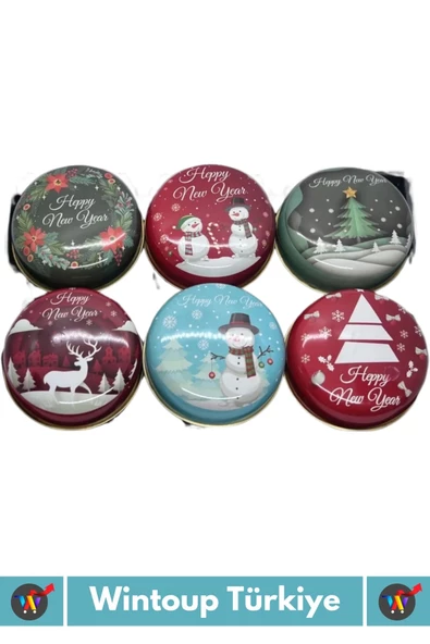 Luxery Yeni Yıl Parti New Year Yılbaşı Özel Metal Kutulu 8,5X4Cm Aromalı Kokulu Dekoratif Mum 1 Adet - 2