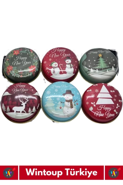 Luxery Yeni Yıl Parti New Year Yılbaşı Özel Metal Kutulu 8,5X4Cm Aromalı Kokulu Dekoratif Mum 1 Adet - 2