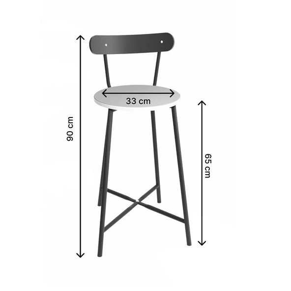Eportatif Mutfak Oval 2 Kişilik Bar Yemek Masası Füme 1517 - 11