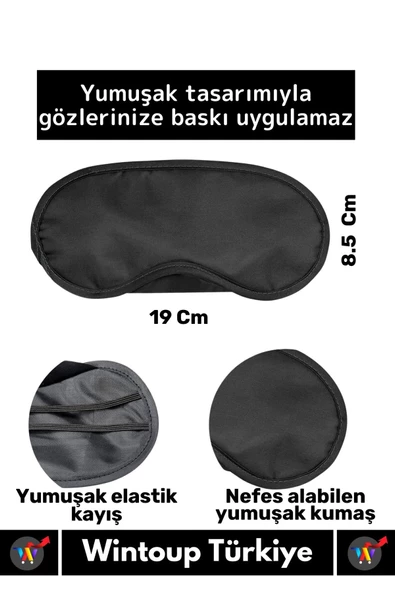 Özel Üretim Elastik Unisex Işık Önleyici Kamp Ev Yurt Uyku Maskesi Uyku Göz Bandı 1 Adet - 2