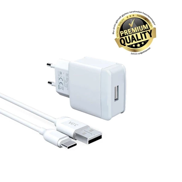 OMİX X600 ve X600 NFC Uyumlu 3.4A 18W Hızlı Şarj Aleti Set Qualcomm Quick Charge USB To Tupe-C Cable