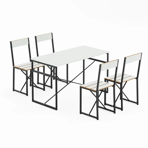 Eportatif Atlantik Mutfak Masası Yemek Masası Takımı Beyaz 1530 - 5