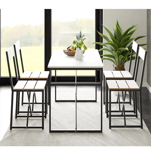 Eportatif Atlantik Mutfak Masası Yemek Masası Takımı Beyaz 1530 - 2