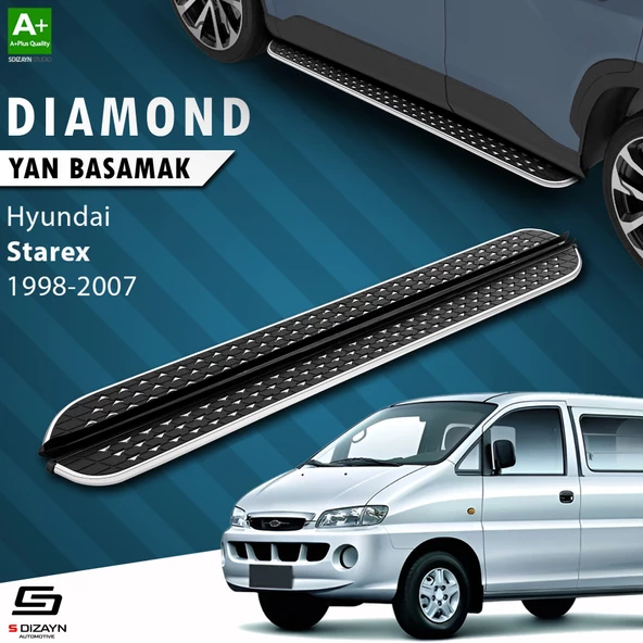 S-Dizayn Hyundai H-1 Starex Diamond Krom Yan Basamak 193 Cm 1998-2007